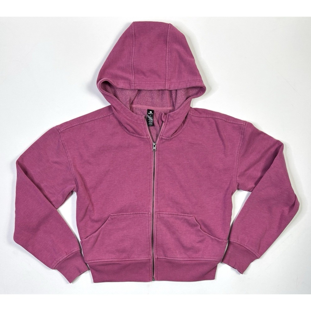 90 Degree Reflex Hoodie Women's Large Sweatshirt Jacket Pink Cropped Athletic